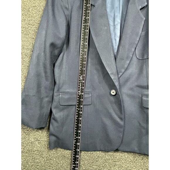 Vintage Pine Place 100% Wool Suit Jacket Blazer Womens Size 14 Blue USA Made - Picture 7 of 8